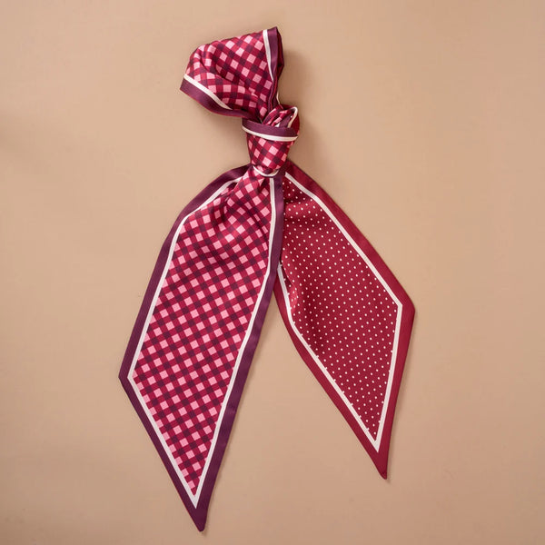 Twirl & Tie Scarf Accessory || Gingham Burgundy