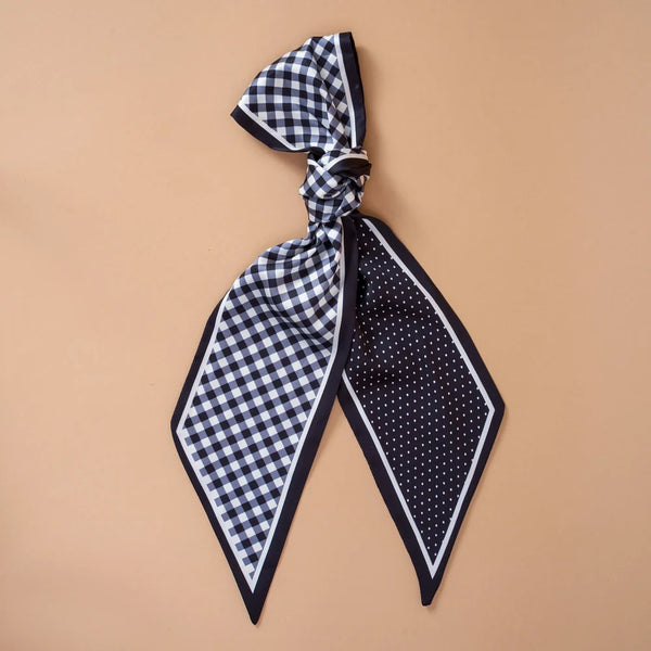 Twirl & Tie Scarf Accessory || Gingham Black