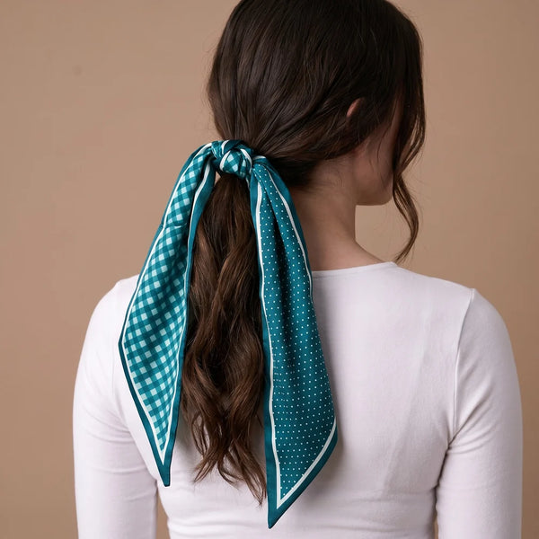 Twirl & Tie Scarf Accessory || Gingham Green