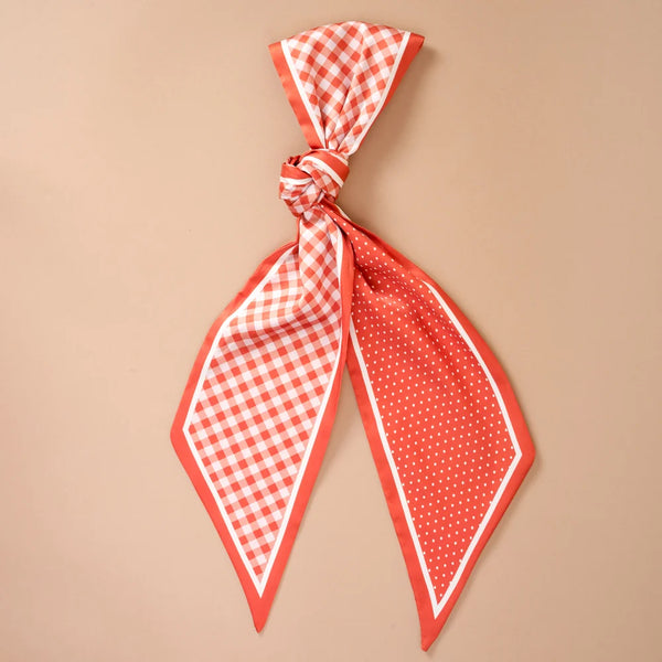 Twirl & Tie Scarf Accessory || Gingham Orange