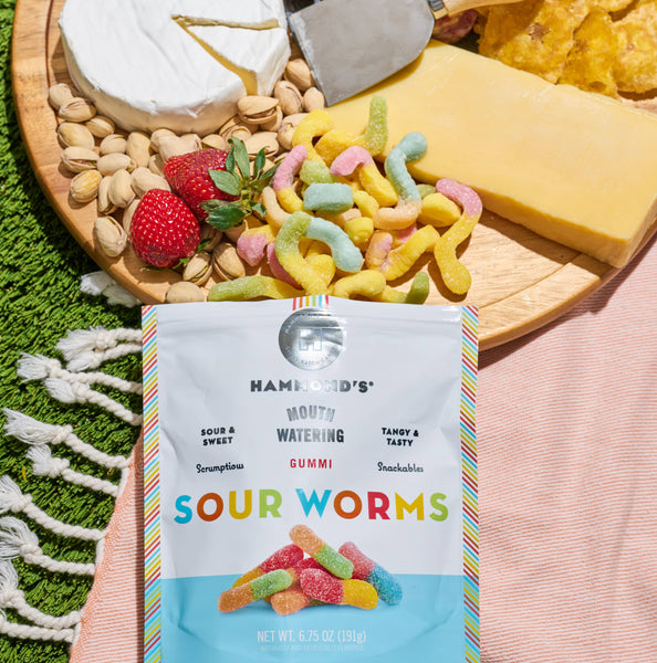 Sweet & Sour Candy - Gummi Worms - 6.75 oz Resealable Bag