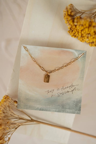 Dear Heart || Rest in Him Tag Necklace