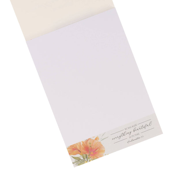 Everything Beautiful Orange Floral Notepad - Eccles 3:11