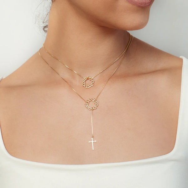 Rizen || Crown of Thorns Y Necklace - Gold