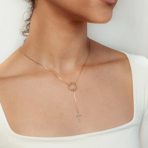 Rizen || Crown of Thorns Y Necklace - Gold