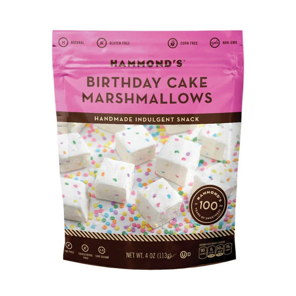 Handmade All-Natural Marshmallows - Birthday Cake - 4 oz Bag