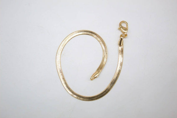 18K Gold Filled Herringbone Snake Chain Bracelet
