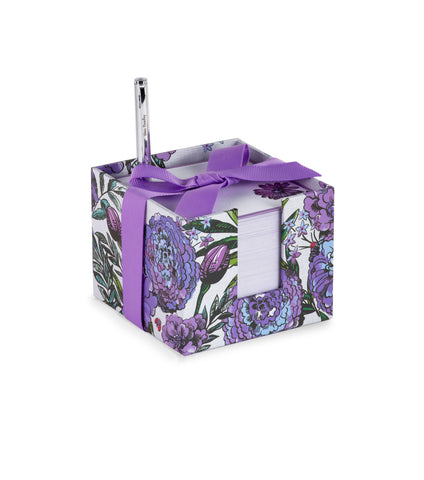 Lavender Meadow Note Cube With Pen