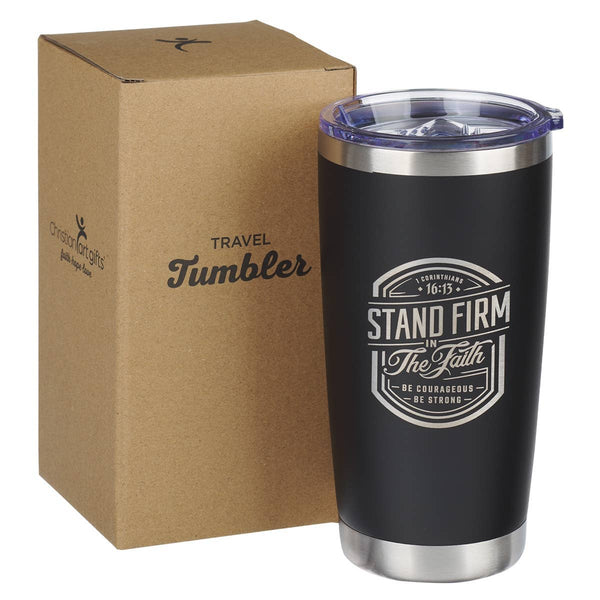 Tumbler SS Black Stand Firm 1 Cor. 16:13