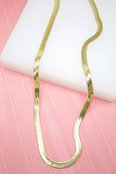 18K Gold Filled Herringbone Chain || 3mm
