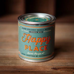 Happy Place Soy Candle with Wooden Wick
