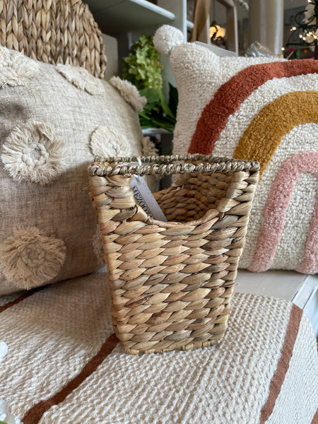 Woven Rectangle Basket with Handle Cut Out