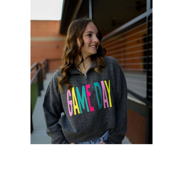 Game Day Mom-Crop Sweatshirt