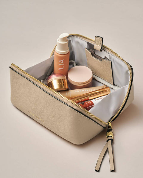 Katie Loxton || Fold-Out Mirror Make Up Bag - Taupe