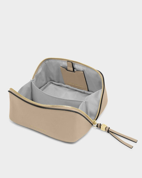Katie Loxton || Fold-Out Mirror Make Up Bag - Taupe