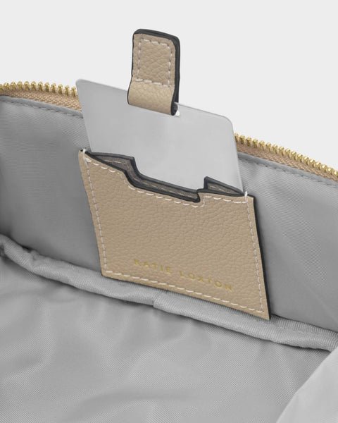 Katie Loxton || Fold-Out Mirror Make Up Bag - Taupe