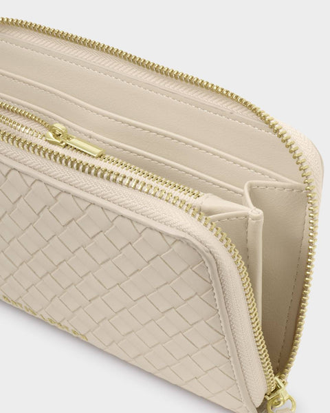 Katie Loxton || Nova Woven Texture Large Wallet - Oyster