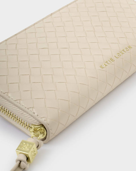 Katie Loxton || Nova Woven Texture Large Wallet - Oyster