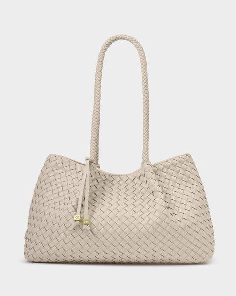 Katie Loxton || Nova Woven Small Shoulder Tote - Oyster