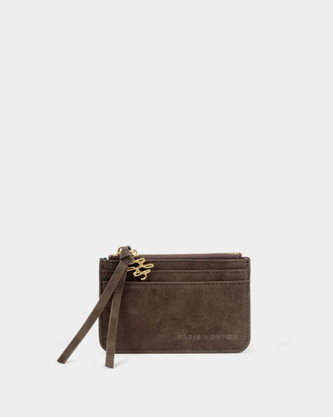 Katie Loxton || Gift Boxed Coin & Card Holder - Chocolate Suedette