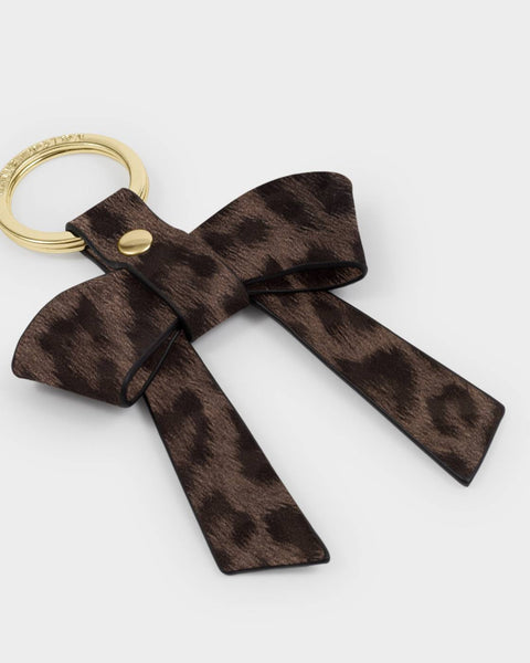 Katie Loxton || "You Make My Life Bow-tiful' Boxed Bow Keychain - Chocolate Leopard