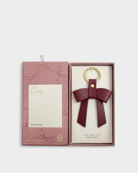 Katie Loxton || "You Make My Life Bow-tiful' Boxed Bow Keychain - Cherry