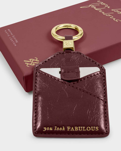 Katie Loxton || 'You Look Fabulous' Boxed Mirror Keychain - Cherry Crackle