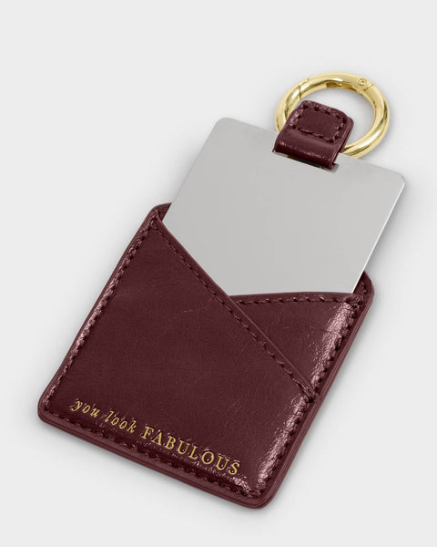 Katie Loxton || 'You Look Fabulous' Boxed Mirror Keychain - Cherry Crackle