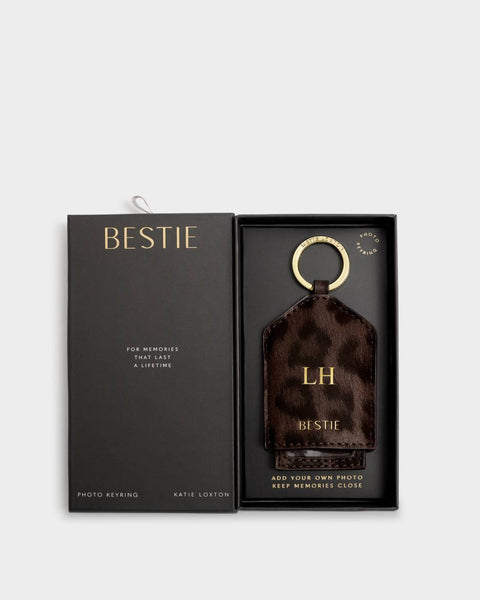 Katie Loxton || 'Bestie' Boxed Photo Keychain - Chocolate Leopard