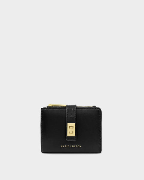 Katie Loxton || Orin Twist Lock Wallet - Black Croc