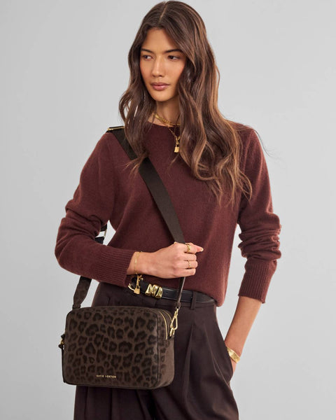 Katie Loxton || Lottie Large Crossbody Bag - Chocolate Leopard