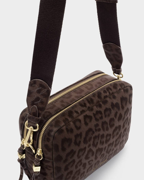 Katie Loxton || Lottie Large Crossbody Bag - Chocolate Leopard