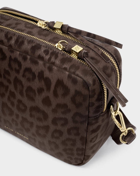 Katie Loxton || Lottie Large Crossbody Bag - Chocolate Leopard