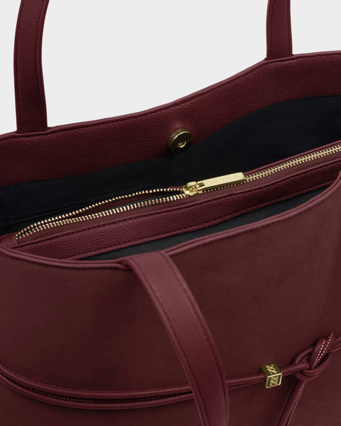 Katie Loxton || Lori Tote Bag - Cherry Suedette