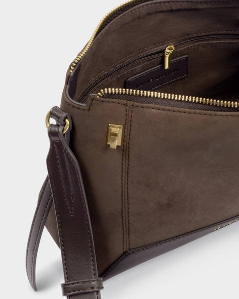 Katie Loxton || Charlbury Crossbody Bag - Bitter Chocolate Suedette