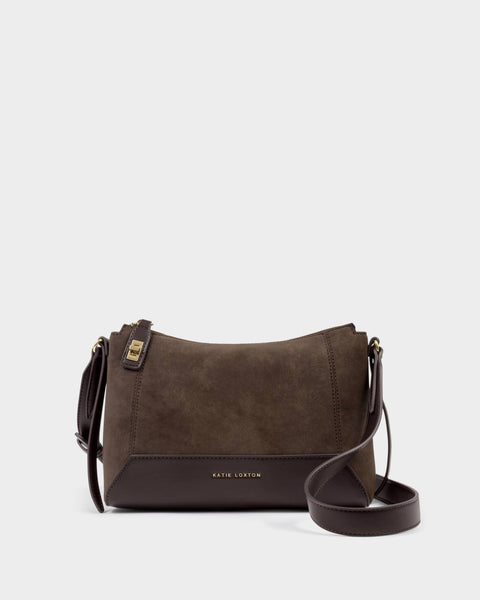 Katie Loxton || Charlbury Crossbody Bag - Bitter Chocolate Suedette