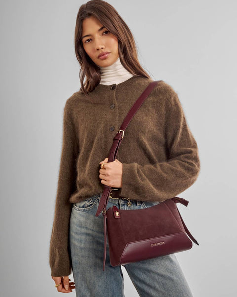 Katie Loxton || Charlbury Crossbody Bag - Cherry Suedette
