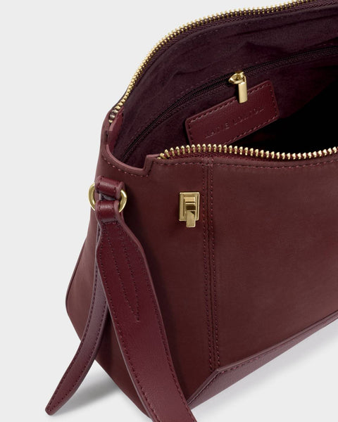Katie Loxton || Charlbury Crossbody Bag - Cherry Suedette
