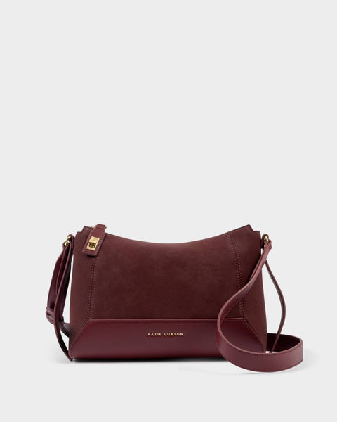 Katie Loxton || Charlbury Crossbody Bag - Cherry Suedette
