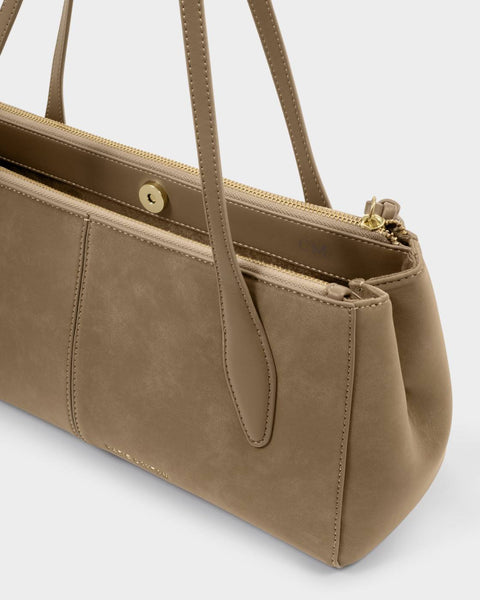 Katie Loxton || Hattie Suedette Shoulder Bag in Taupe