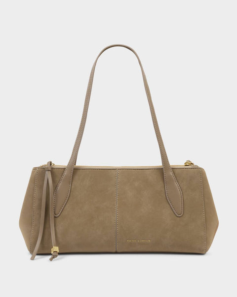 Katie Loxton || Hattie Suedette Shoulder Bag in Taupe