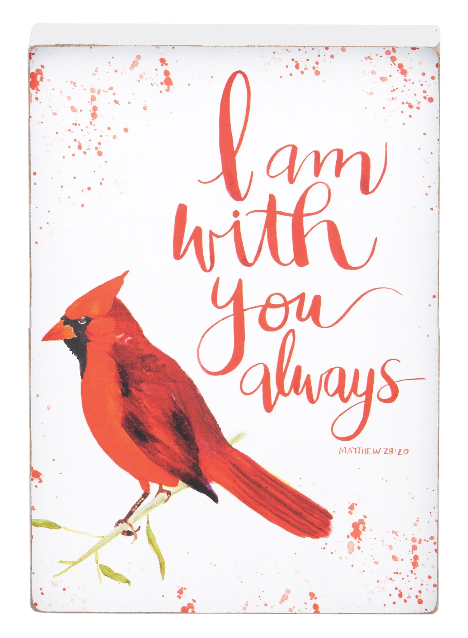 Red Bird With You Always Block Canvas