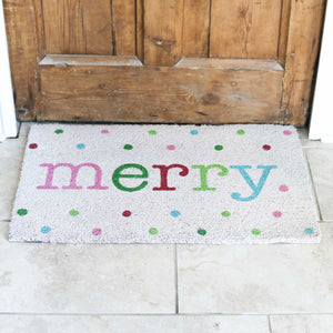 Merry Polka Dot Coir Doormat