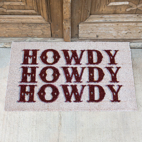Triple Howdy Dot Coir Doormat