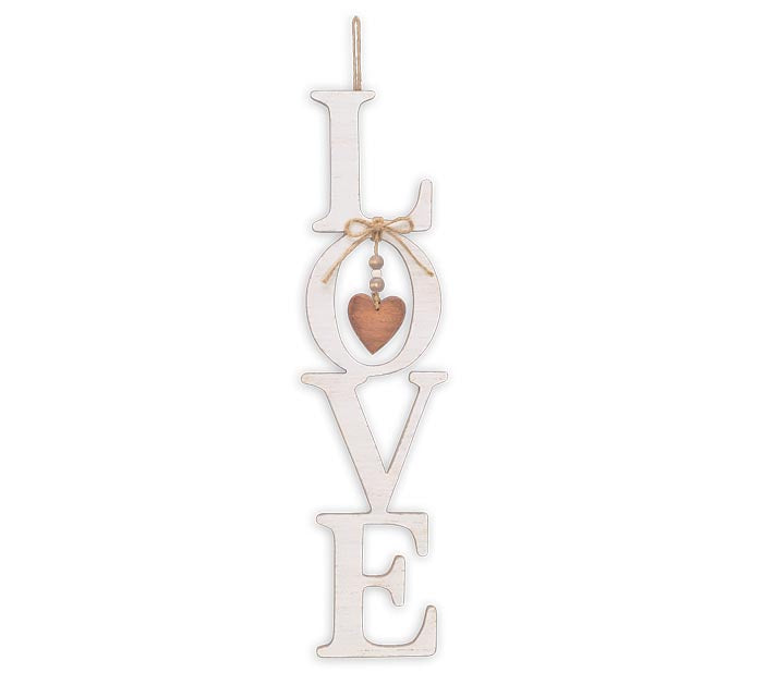 Stacked "Love" Wall Hanging with Beads