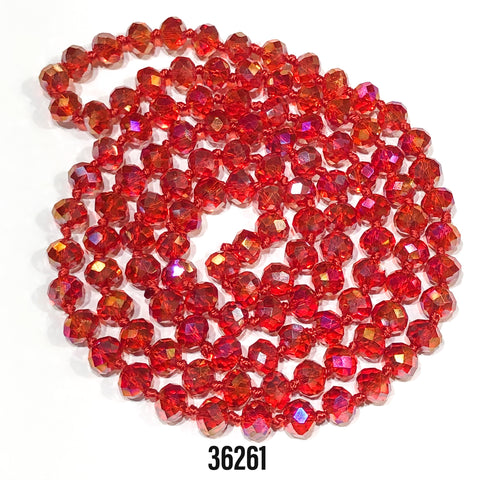 Metallic Red 60" Bead Necklace