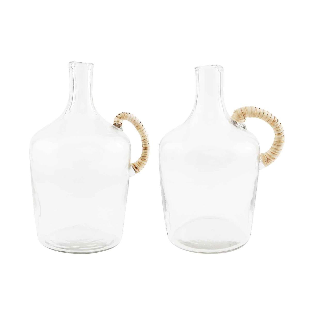 Glass Jug with Wicker Handle || Large