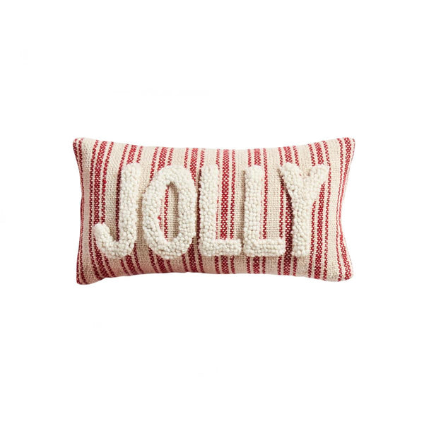 Mini Christmas Hooked Pillows Red + White
