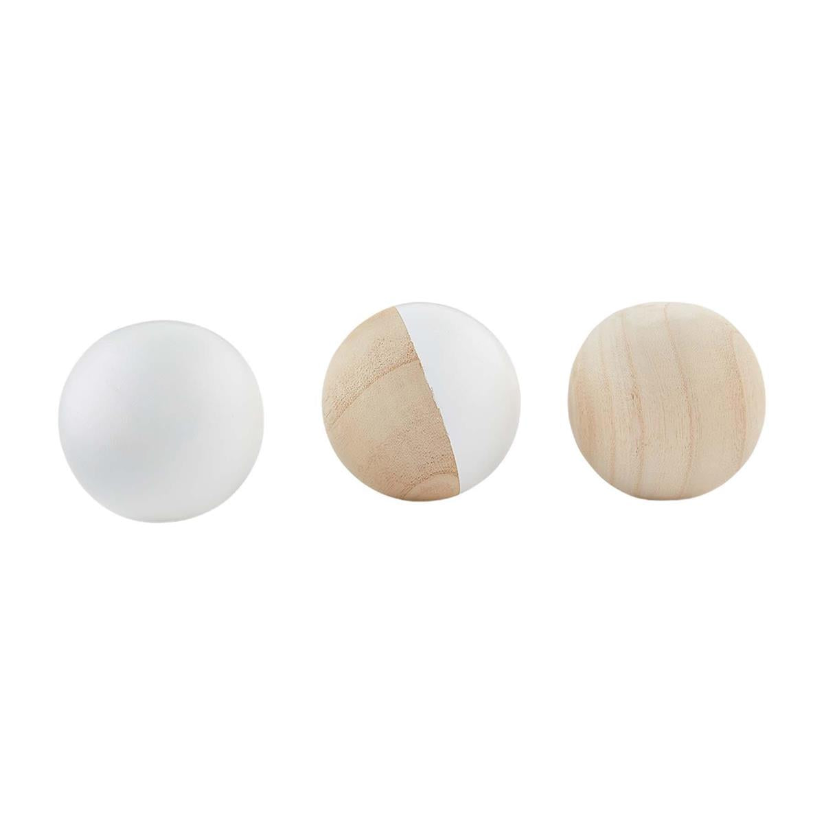 Paulownia Wood Finish Ball Decor || Assorted