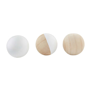Paulownia Wood Finish Ball Decor || Assorted